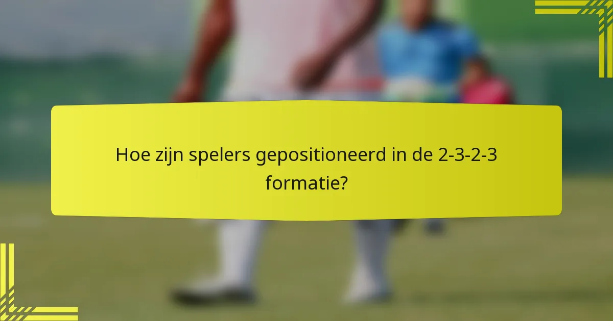Hoe zijn spelers gepositioneerd in de 2-3-2-3 formatie?
